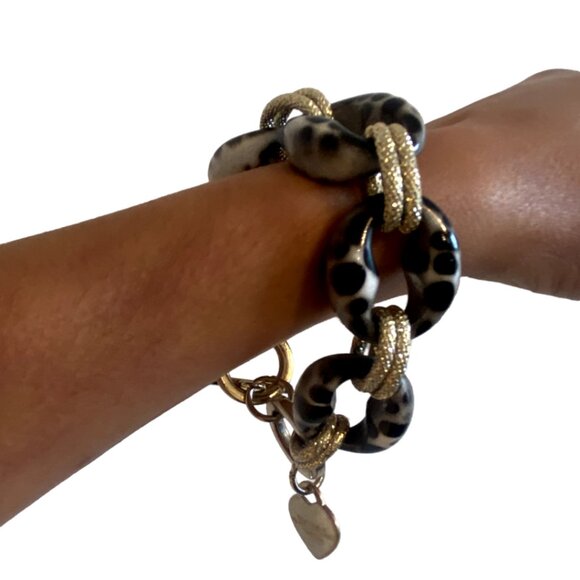 Chain Link Acrylic Marble Chain, Via Roma 34 Gioielli (Made in Italy), 9 inches - Picture 5 of 6